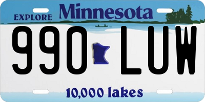 MN license plate 990LUW