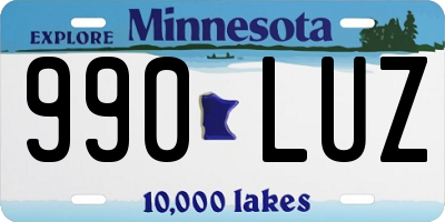 MN license plate 990LUZ