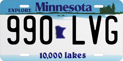 MN license plate 990LVG