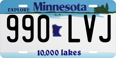 MN license plate 990LVJ