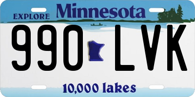 MN license plate 990LVK