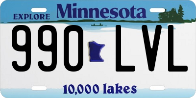MN license plate 990LVL