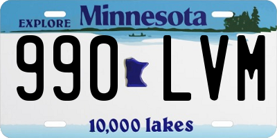 MN license plate 990LVM