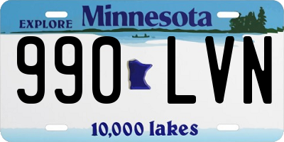 MN license plate 990LVN