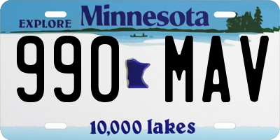 MN license plate 990MAV