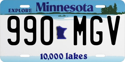 MN license plate 990MGV