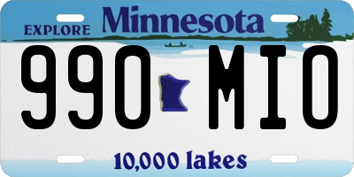 MN license plate 990MIO