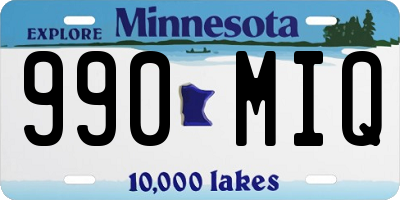 MN license plate 990MIQ