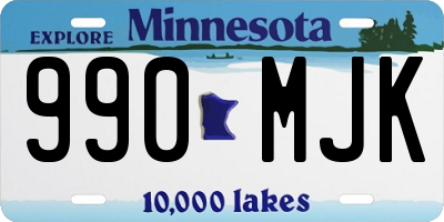 MN license plate 990MJK