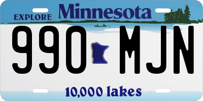 MN license plate 990MJN