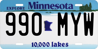MN license plate 990MYW