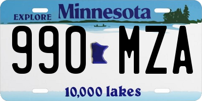 MN license plate 990MZA