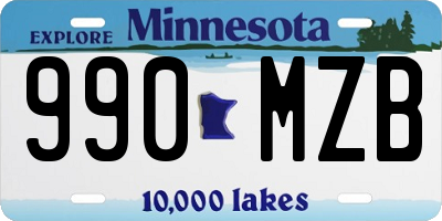 MN license plate 990MZB
