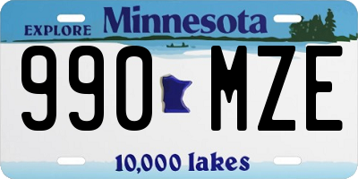MN license plate 990MZE