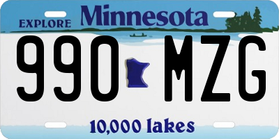 MN license plate 990MZG