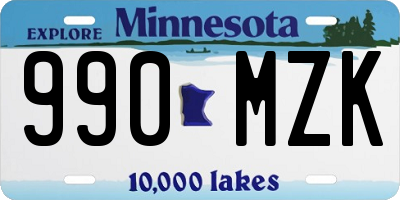 MN license plate 990MZK