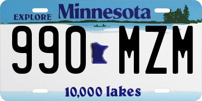 MN license plate 990MZM