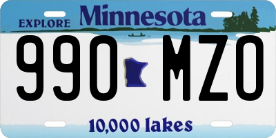 MN license plate 990MZO