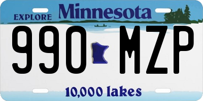 MN license plate 990MZP