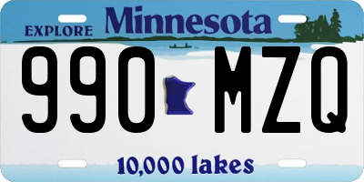 MN license plate 990MZQ