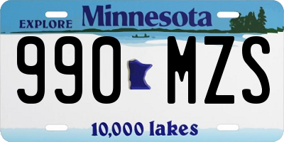 MN license plate 990MZS