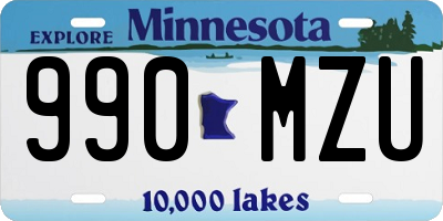 MN license plate 990MZU