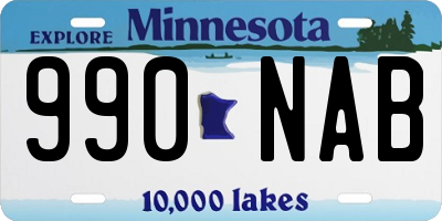 MN license plate 990NAB