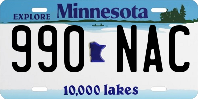 MN license plate 990NAC