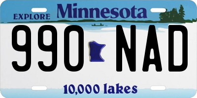 MN license plate 990NAD