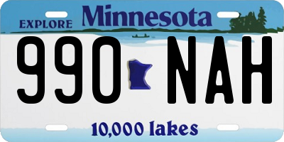 MN license plate 990NAH