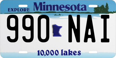 MN license plate 990NAI