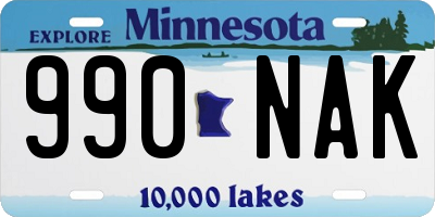 MN license plate 990NAK