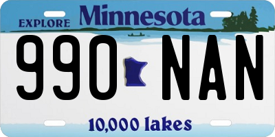 MN license plate 990NAN