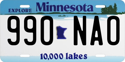 MN license plate 990NAO