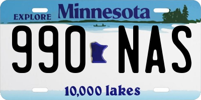MN license plate 990NAS