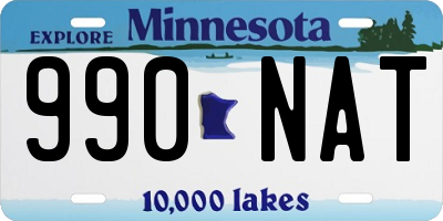 MN license plate 990NAT