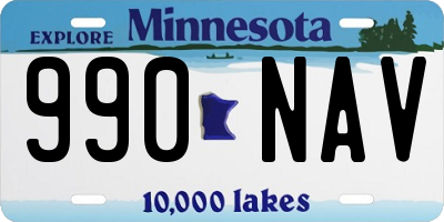 MN license plate 990NAV