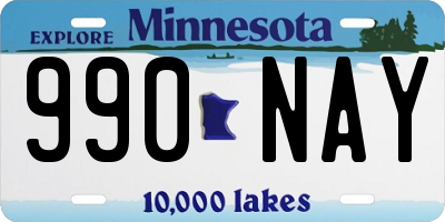 MN license plate 990NAY