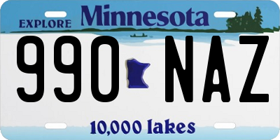 MN license plate 990NAZ