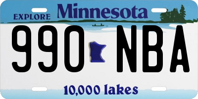 MN license plate 990NBA
