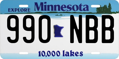 MN license plate 990NBB