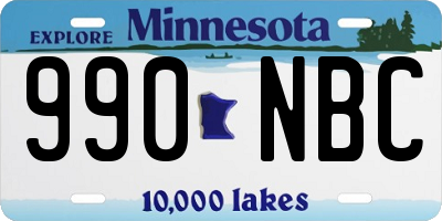 MN license plate 990NBC