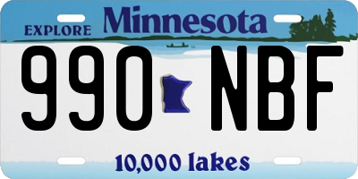 MN license plate 990NBF