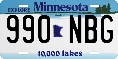 MN license plate 990NBG