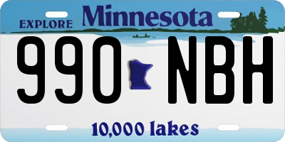 MN license plate 990NBH