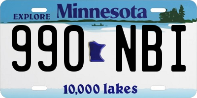 MN license plate 990NBI