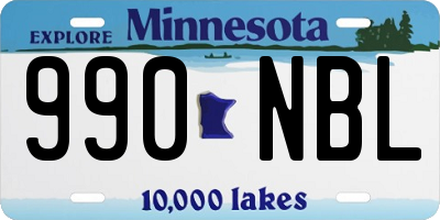 MN license plate 990NBL