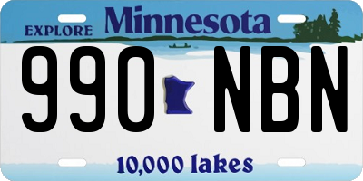 MN license plate 990NBN