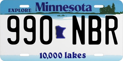 MN license plate 990NBR