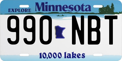 MN license plate 990NBT